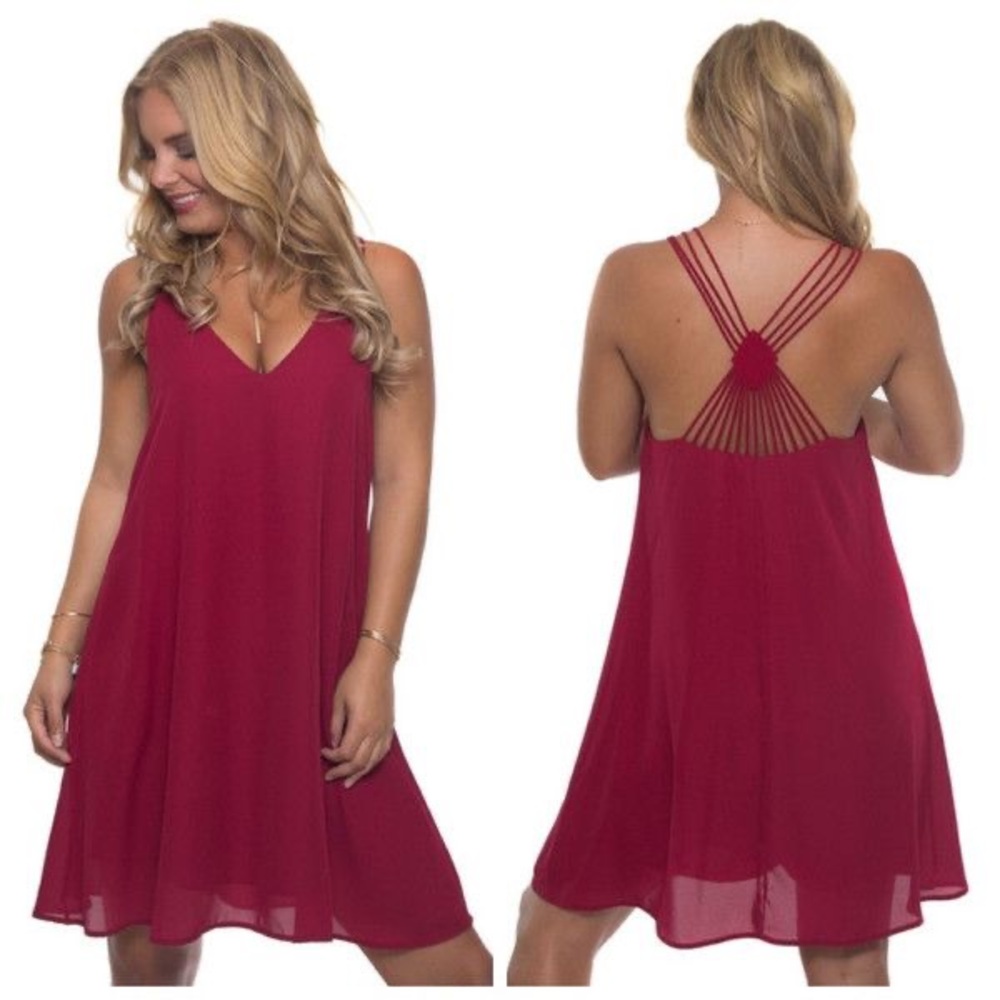 Dainty hooligan burgundy shift dress